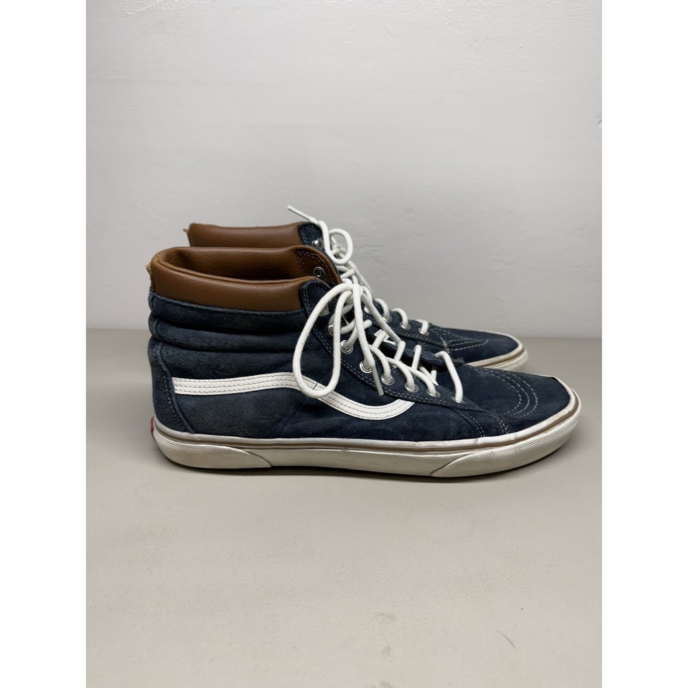 Vans Sk8-Hi MTE Skate Sneakers Mens SZ 13 Navy Blue Suede Scotchguard